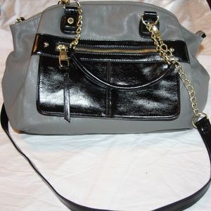 Steve Madden Satchel with Crossover Strap Grey